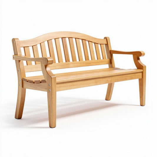 Wooden garden bench 120 x 60 x 85cm natural finish for outdoor seating