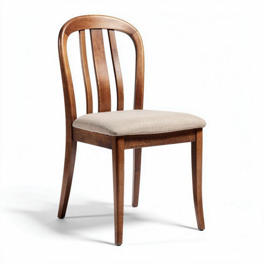 Wooden dining chair with upholstered seat in brown 18 x 18 x 32 inches
