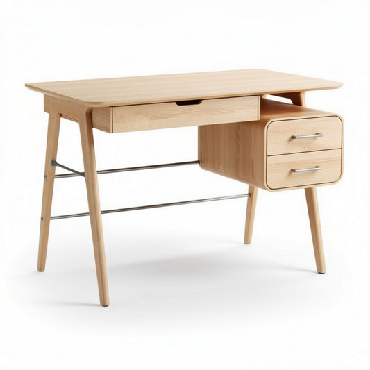 Modern wooden desk with two drawers for home or office workspace 120 x 60 x 75cm